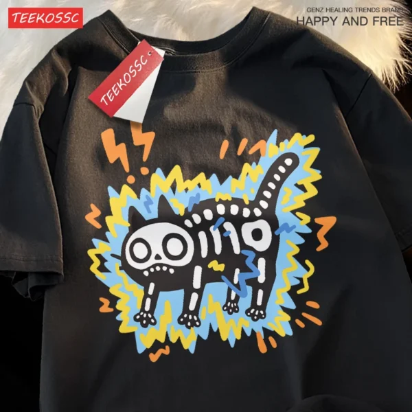 Electric Shock Cat Couple T-Shirt