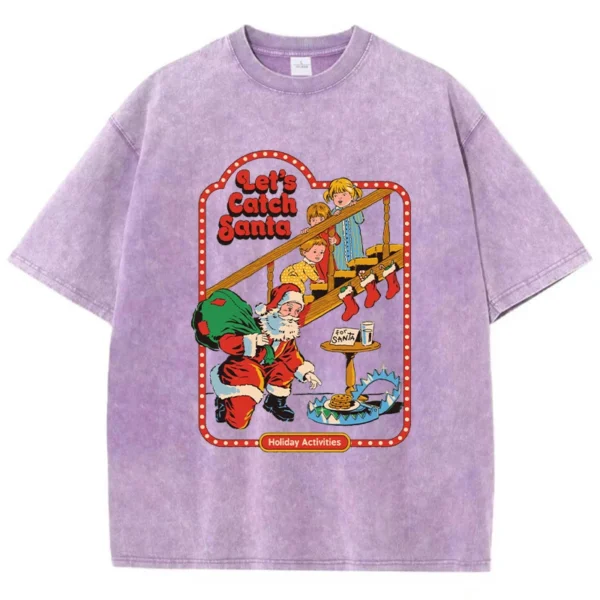 Women's "Let's Catch Santa" Summer Graphic T-Shirt