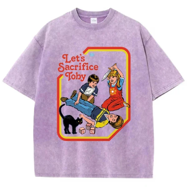 Women's O-neck summer t-shirt featuring a humorous cartoon graphic print design.