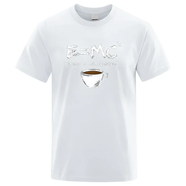 Men's "Energy = Milk + Coffee" graphic t-shirt