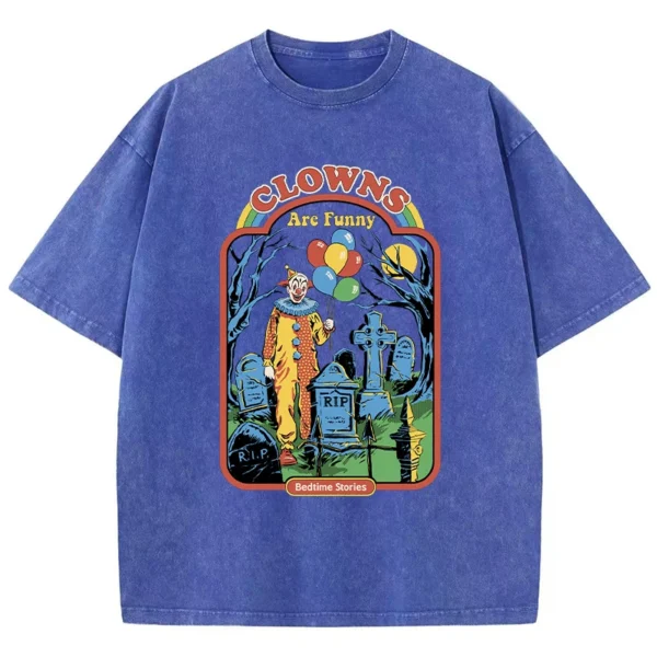Funny clown print women's summer t-shirt