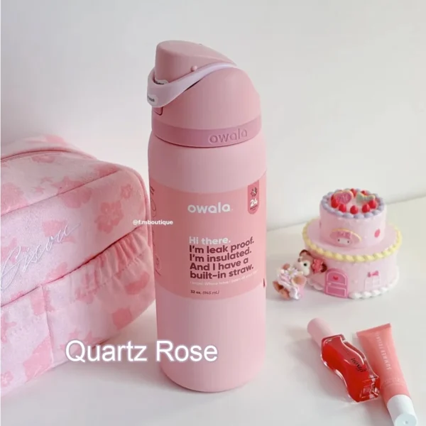 Owala insulated stainless steel water bottle with straw in [mention color if known