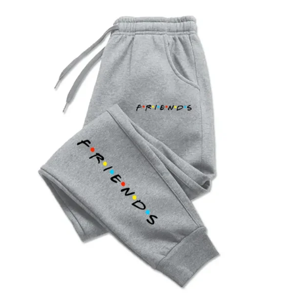 Friends letter print baggy sweatpants for men and women. Y2K style.