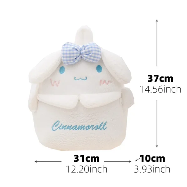 Official MINISO Cinnamoroll large capacity blue & white nylon backpack for kids and students featuring the cute Sanrio character.