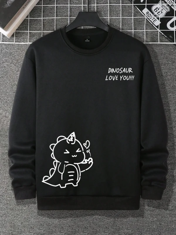 Cute Dinosaur Fleece Hoodie for Men & Women