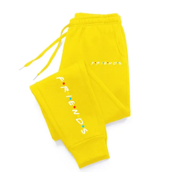 Friends letter print baggy sweatpants for men and women. Y2K style.