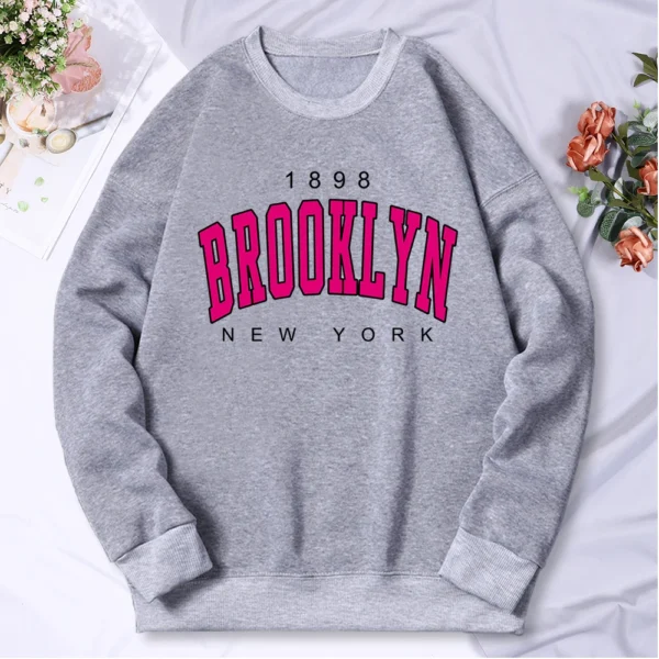 oversized 1898 Brooklyn NY print hoodie.