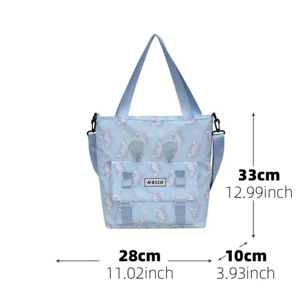 Official MINISO Cinnamoroll large capacity blue & white nylon backpack for kids and students featuring the cute Sanrio character.