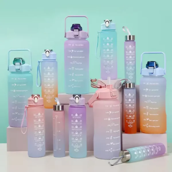 Motivational water bottle with time marker