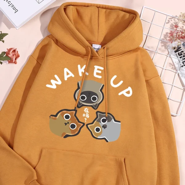 Wake Up 3 Onlookers of Cats Fleece Hoodie