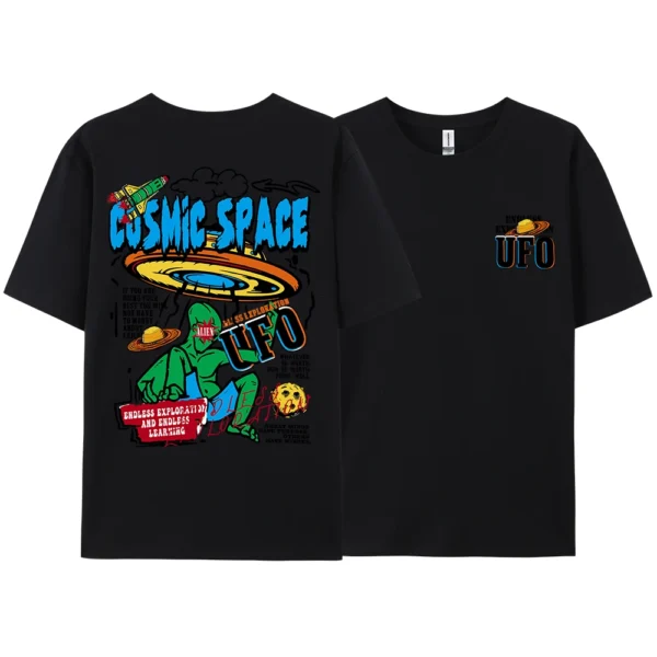 Men's oversized alien UFO graphic t-shirt