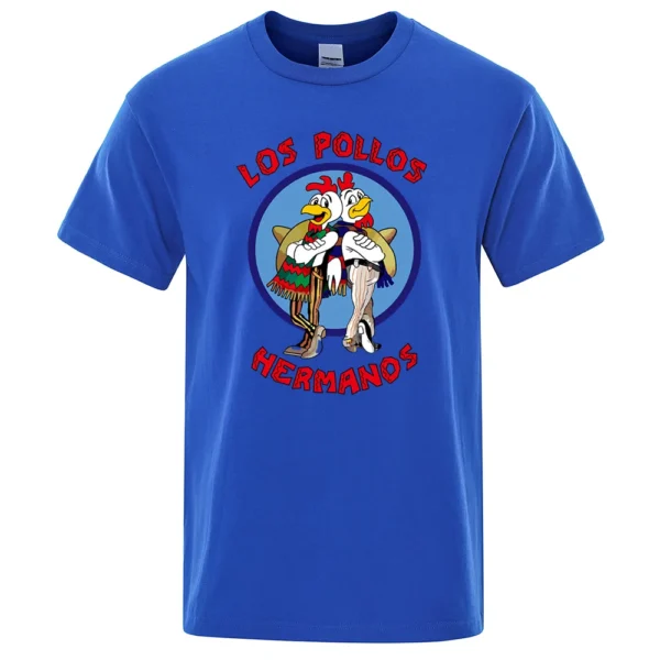 Men's Los Pollos Hermanos T-Shirt with Chicken Brothers logo - Breaking Bad and Better Call Saul fan apparel.