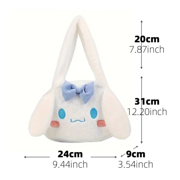 Official MINISO Cinnamoroll large capacity blue & white nylon backpack for kids and students featuring the cute Sanrio character.