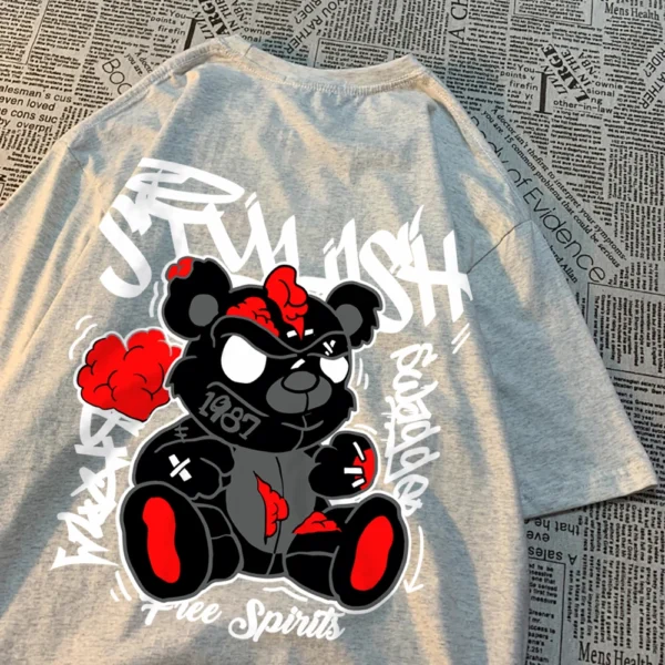 Exploding Puppet Bear graphic t-shirt for men and women.