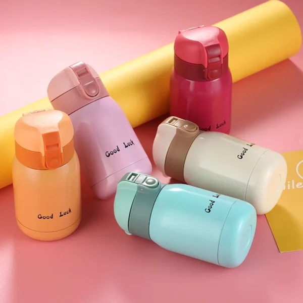 Cute cartoon mini thermos flask for kids in stainless steel