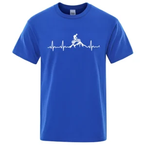 Men's mountain bike heartbeat graphic t-shirt