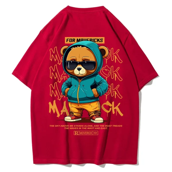 Unisex cotton bear print t-shirt