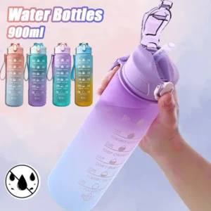 900ML motivational water bottle with time marker