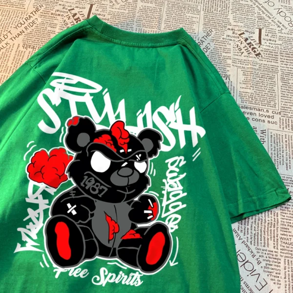 Exploding Puppet Bear graphic t-shirt for men and women.
