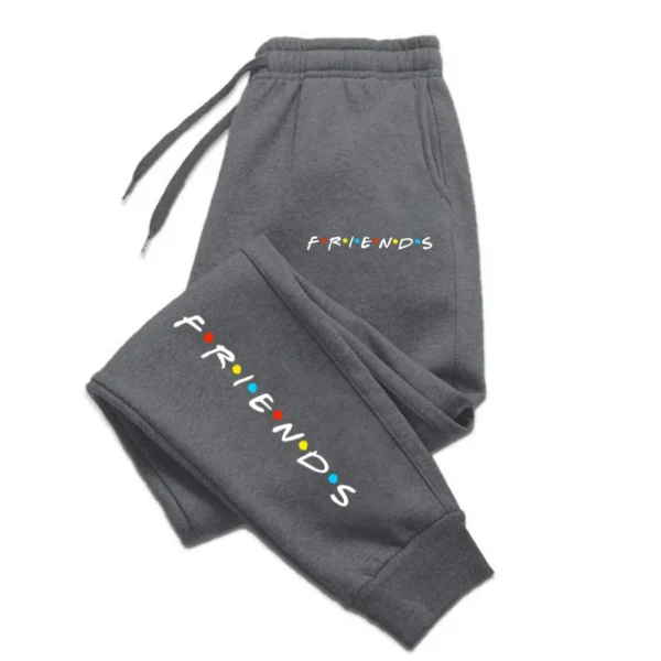 Friends letter print baggy sweatpants for men and women. Y2K style.