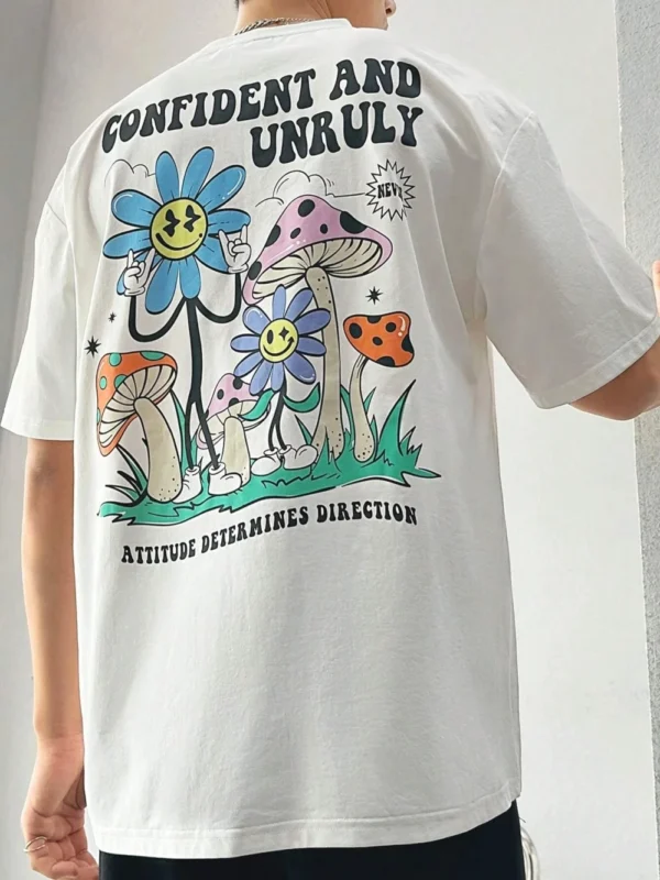 Unruly Attitude Men's Breathable Cotton T-Shirt - Loose Fit
