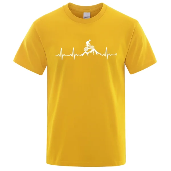 Men's mountain bike heartbeat graphic t-shirt
