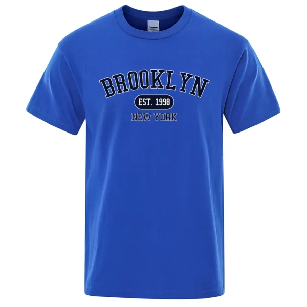 Brooklyn Est. 1998 NYC Letter Print Unisex Cotton T-Shirt