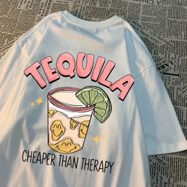 Tequila Cheaper Than Therapy" Unisex Cotton T-Shirt