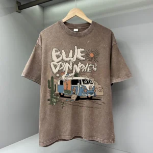 Retro cartoon print oversized men's t-shirt