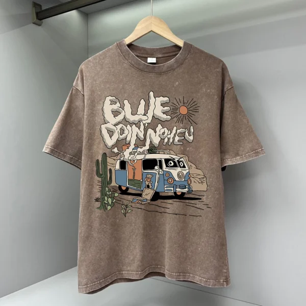 Retro cartoon print oversized men's t-shirt