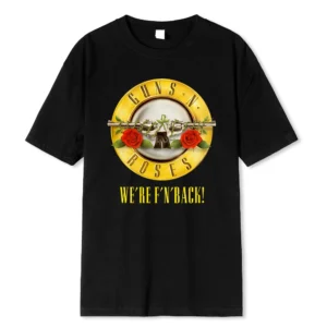 Guns N' Roses Bullet Logo Black Cotton T-Shirt