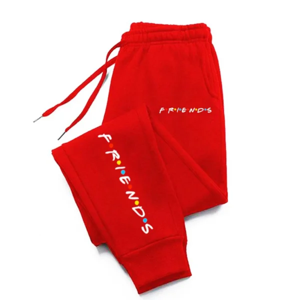 Friends letter print baggy sweatpants for men and women. Y2K style.