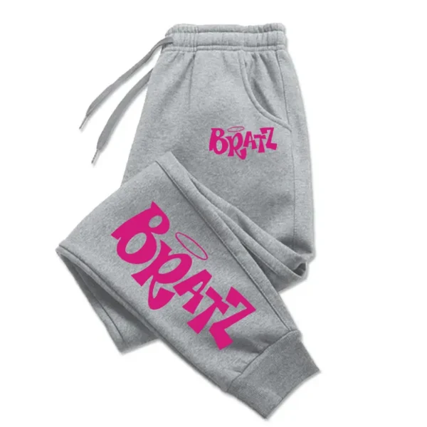Bratz pink letter print sweatpants for women.