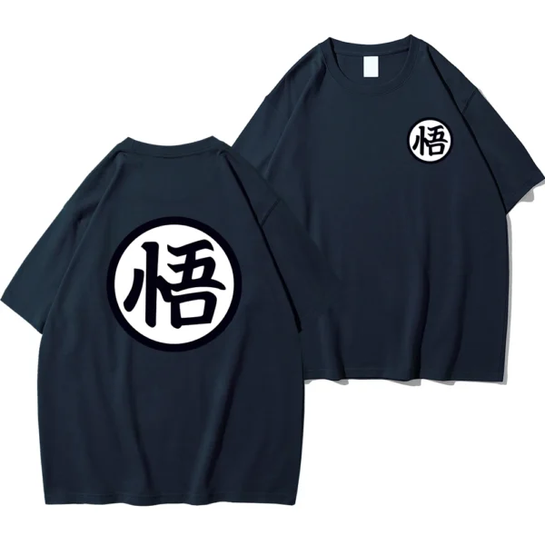 Men's oversized Son Goku anime t-shirt in cotton - casual short sleeve Harajuku style tee for Dragon Ball Z fans.