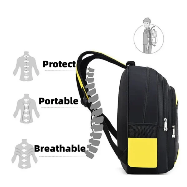 Yellow Pikachu Pokemon backpack for kids with padded adjustable straps