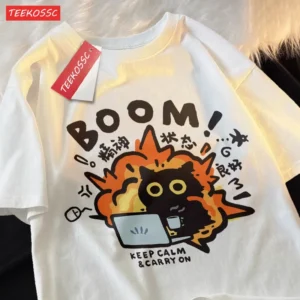 Front view of the Good Mental State oversized unisex cotton cartoon tee.