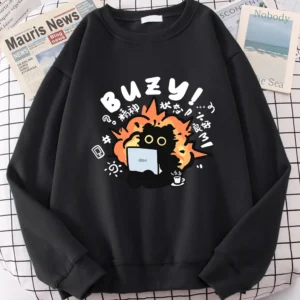 Cute Cat Print Hoodie for men and women.