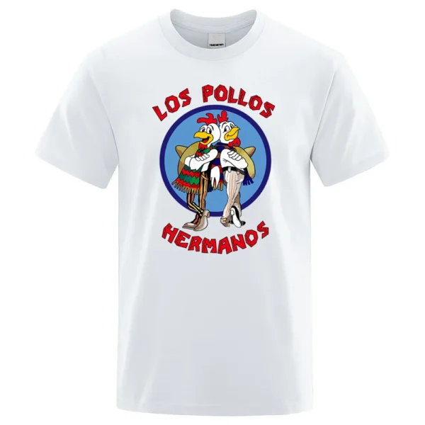Men's Los Pollos Hermanos T-Shirt with Chicken Brothers logo - Breaking Bad and Better Call Saul fan apparel.
