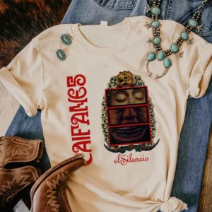 Women's t-shirt with Soda Stereo band graphic print. Regular fit. Rock en Español merchandise for fans.